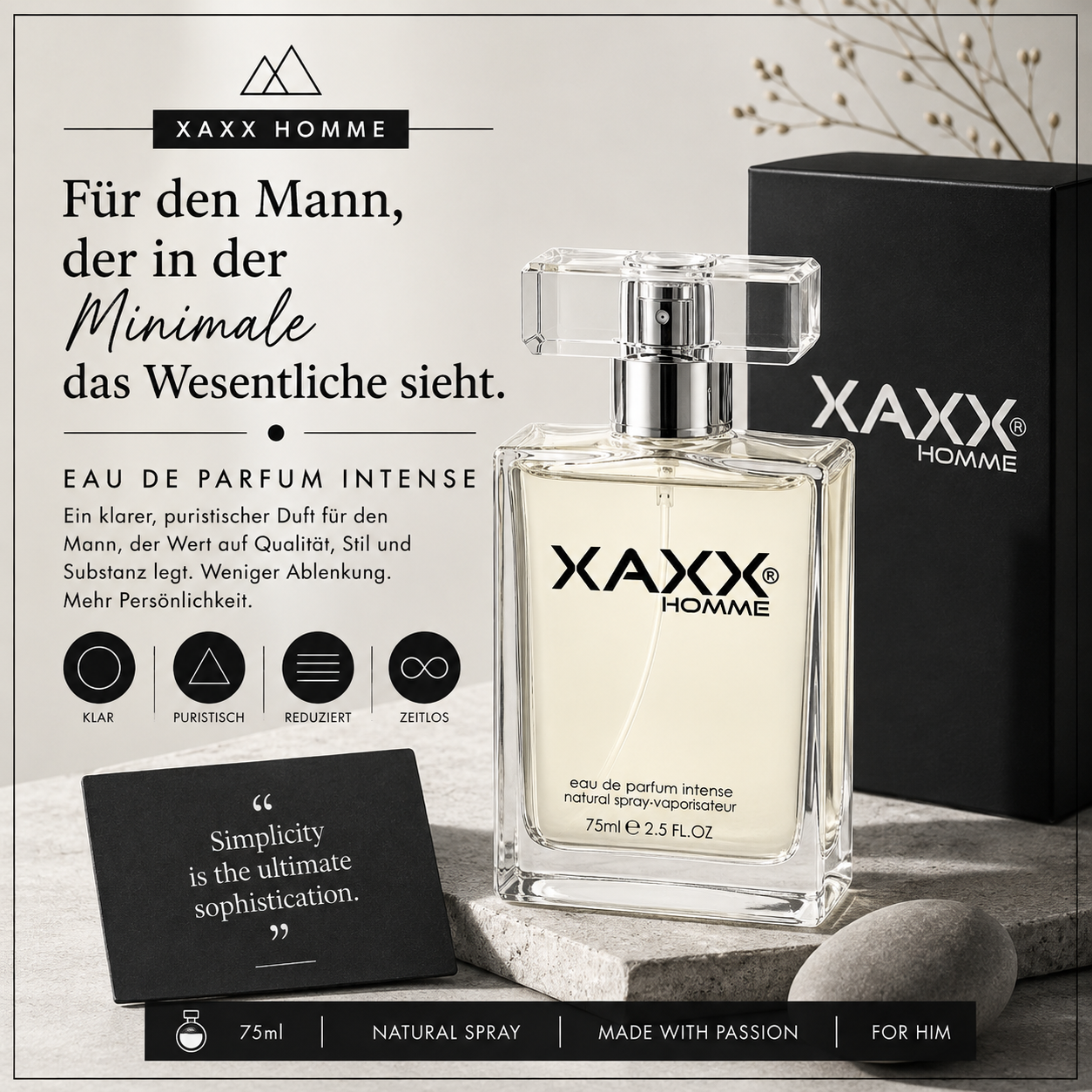 XAXX THREE – Parfum Geschenk für den Minimalisten