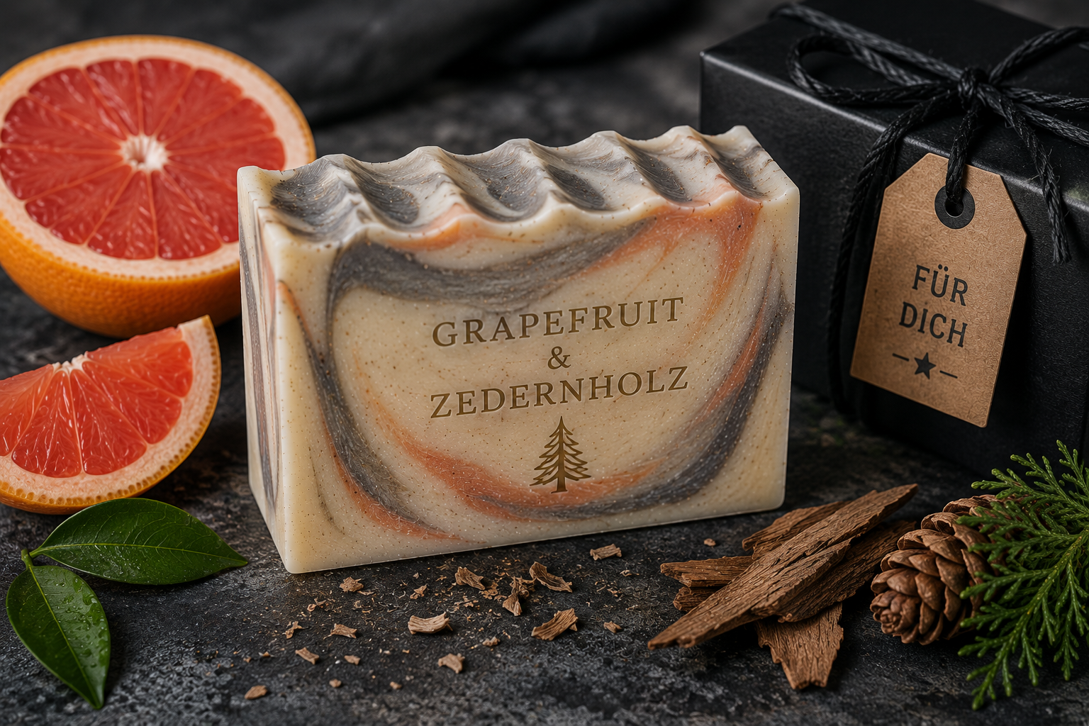 Grapefruit-Zedernholz-Seife als Geschenk für den coolen Mann