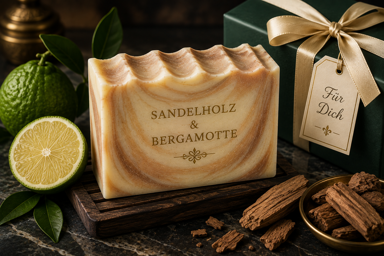 Sandelholz-Bergamotte-Seife als Geschenk für den Gentleman